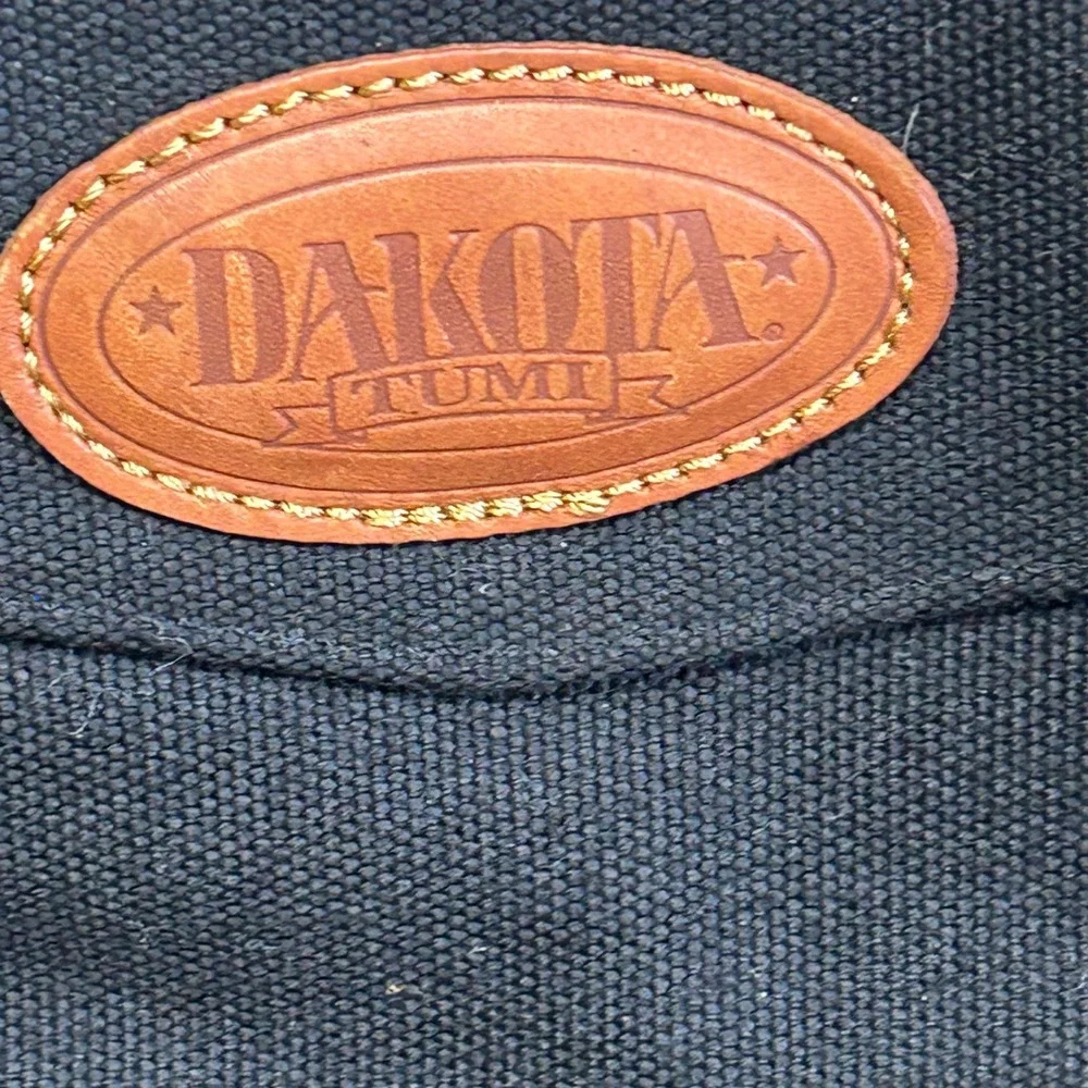 Dakota by Tumi Black Canvas Leather Trim Duffle Bag Travel Weekender Luggage
